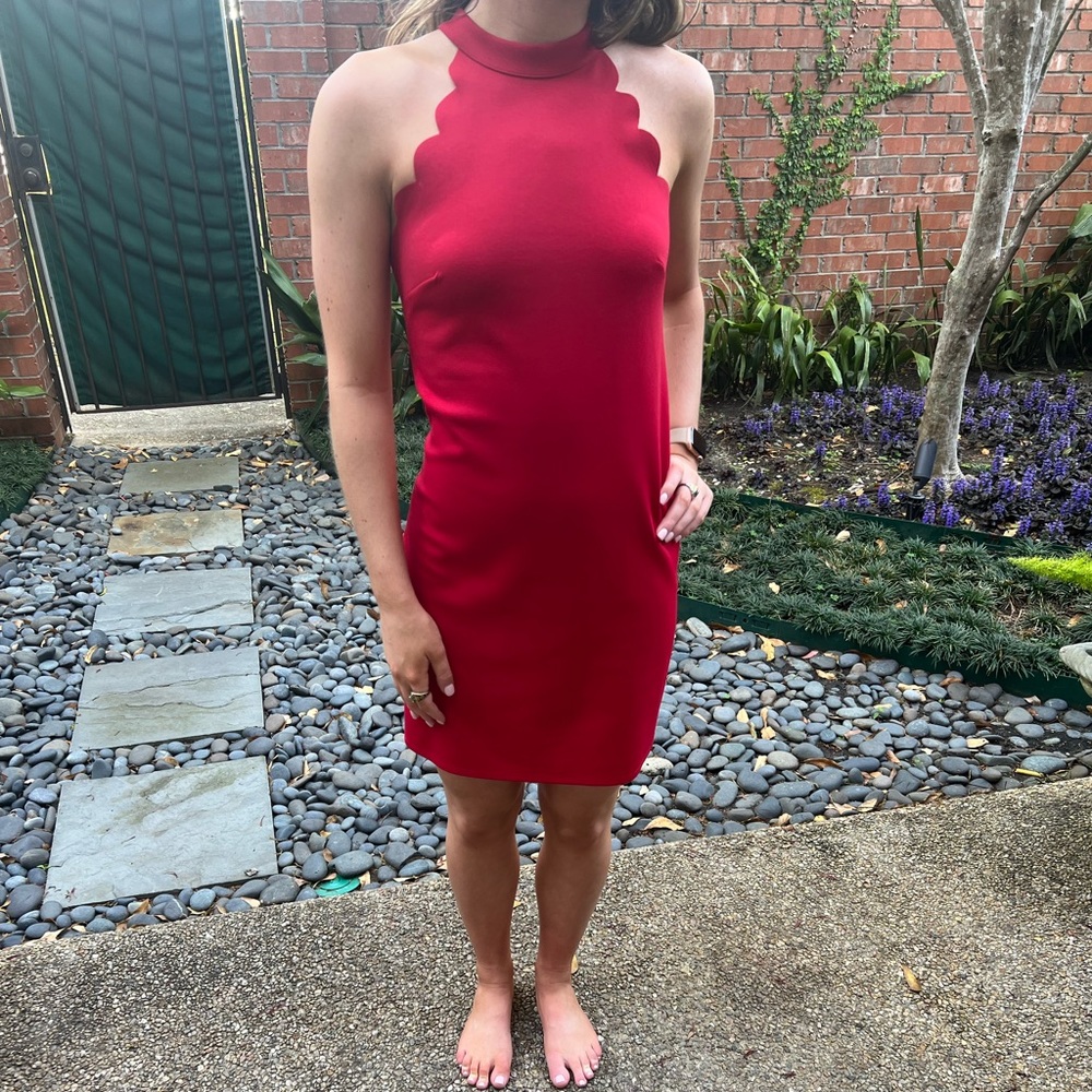 Red mini dress